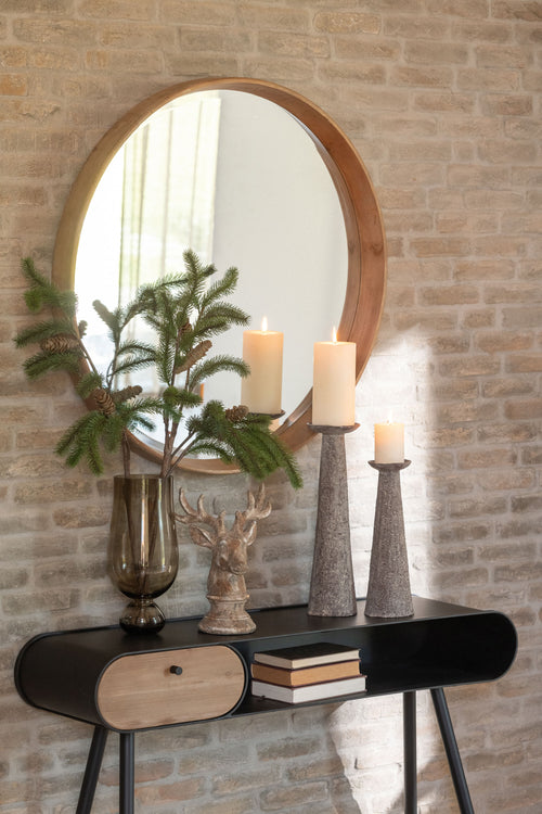 J-Line wandspiegel - hout - lichtbeige - large