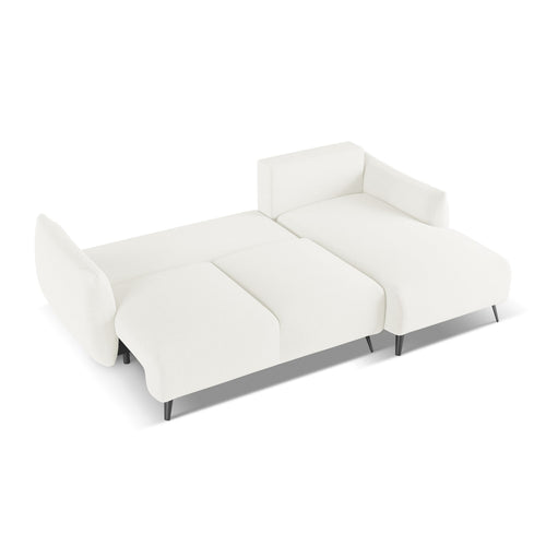 LaMiaSofa hoekbank rechts Genova - chenille stof - wit - 242x162x86