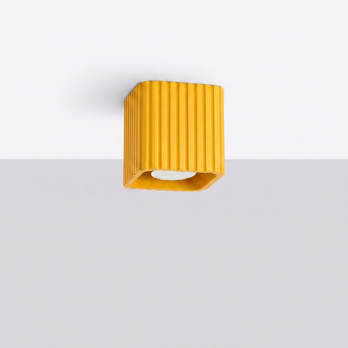 Sollux Lighting Plafondlamp RIFF 1 geel GU10 - 10x10x10cm