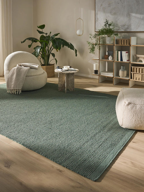 benuta wollen vloerkleed Rocco - groen - 170x240 cm