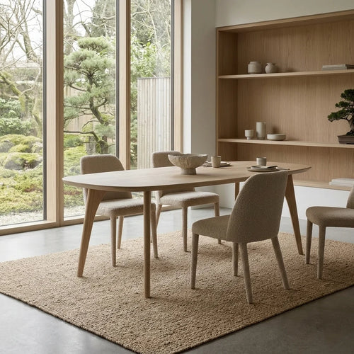 Deens Ovaal - Houten poot - 200 x 100 cm - Deer Brown