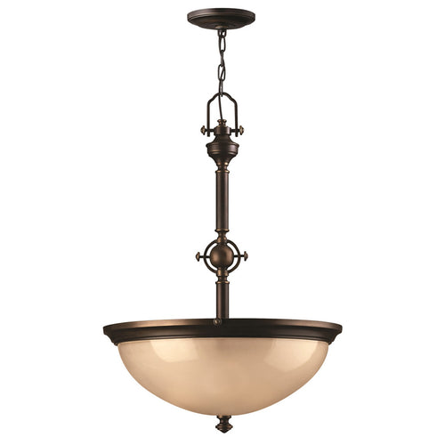 Elstead Mayflower - 3-lichts plafondlamp brons, E27