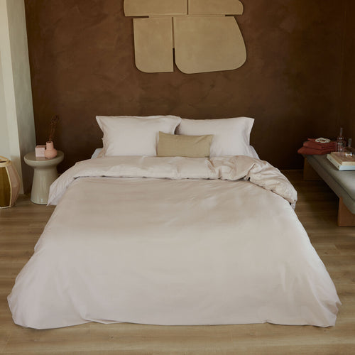 Walra - Dekbedovertrek Vintage Satin - 140x220 cm - Zand