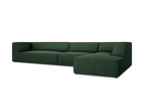 Micadoni rechter hoekbank Ruby 5-zits, structurele stof, groente - 180x366x69cm