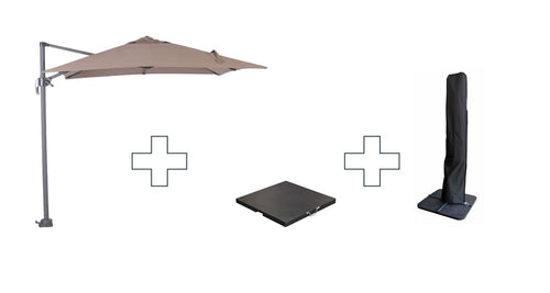 Zweefparasol Hawaii S - met voet en hoes - Taupe - 250 x 250 cm - vtwonen shop