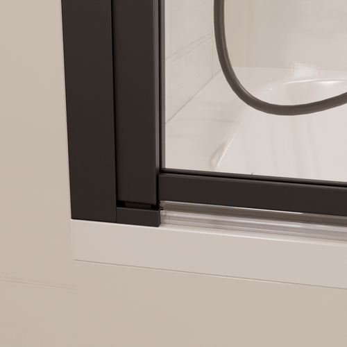 LOMAZOO badwand Salvador - draaibaar - anti kalk nano coating - helder glas - zwart - 80 x 140 cm