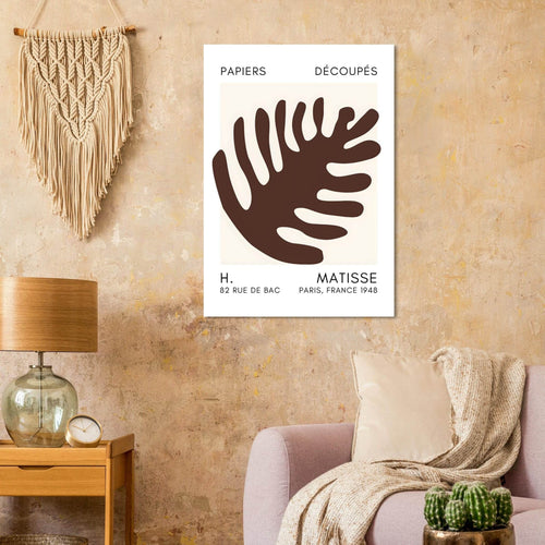 Artfulprints  Matisse – Coral bloom brown   poster 30x40 cm