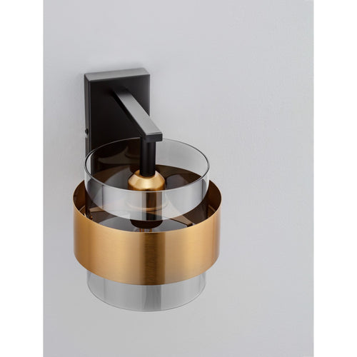Nova Luce SIANNA 18 cm wandlamp in de kleuren Smokey, Sandy Black en Brass Gold, E27, 1x12W