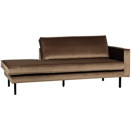 BePureHome daybed rechts Rodeo - Velvet - Taupe - 85x203x86 - vtwonen shop