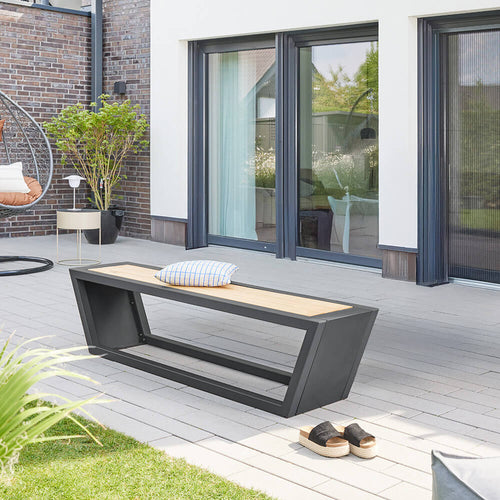 HOME DELUXE Stalen zitset KOBON antraciet - Made in Germany - 2 x bank + 1 x tafel