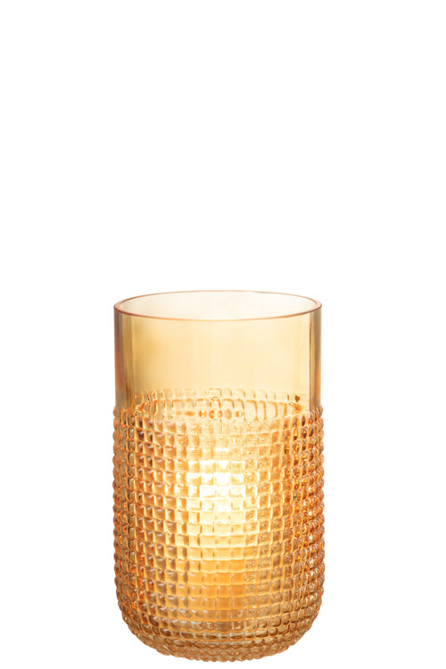 J-Line vaas Patroon - glas - oranje - small - Ø 11.5 cm - vtwonen shop