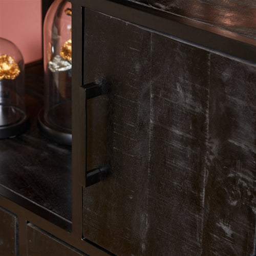 StarFurn Vakkenkast Denver - Zwart Hout - 90x45x200cm - vtwonen shop