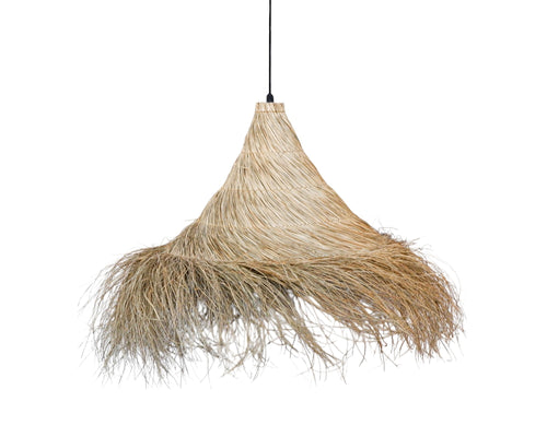 Grote Raffia Hanglamp Ø110 cm – Handgemaakte Boho Plafondlamp van Natuurlijk Gras – XL Natuurlijke Lamp voor Horeca, Woonkamer of Eettafel – Tropis... - vtwonen shop