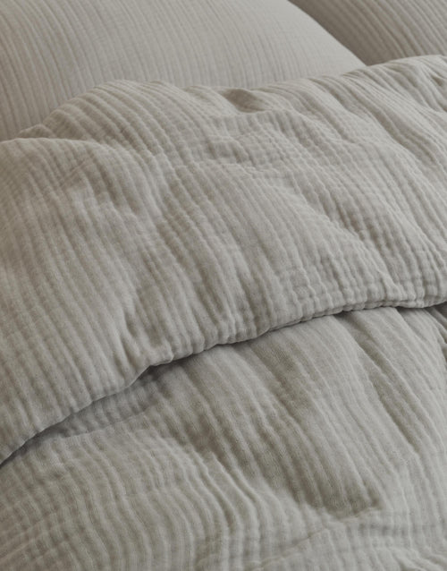 Marc O'Polo Thore dekbedovertrek - Eenpersoons – 140x200/220 cm - Grey mist