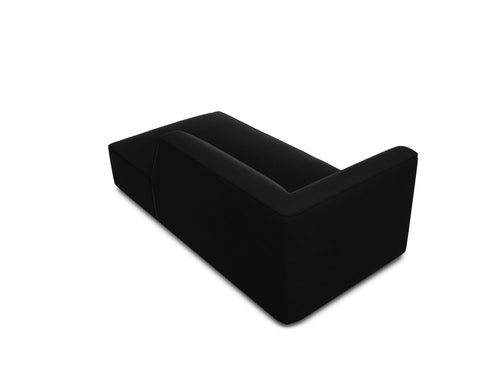 Micadoni rechter chaise longue Ruby flueel, zwart - 180x93x69cm