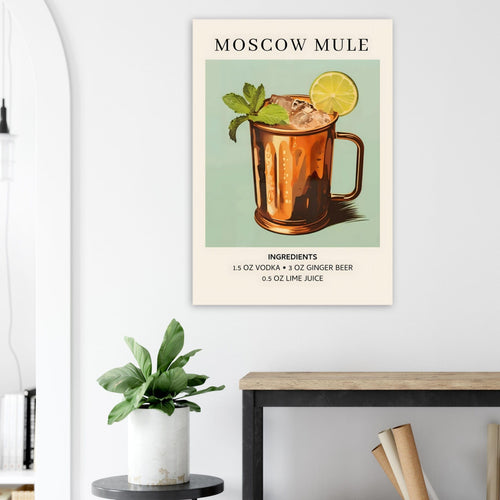 Artfulprints  Moscow Mule cocktail II - Ingrediënten   poster A4 21x29.7 cm - vtwonen shop