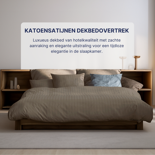 Ten Cate dekbedovertrek - 100% katoensatijn - 240x200/220 - taupe - vtwonen shop