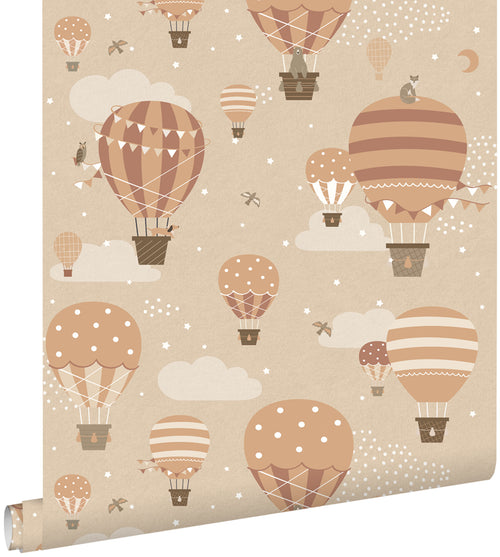 ESTAhome behang luchtballonnen beige en terracotta - 53 cm x 10.05 m - 139801 - vtwonen shop