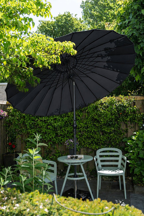 Garden Impressions Manilla parasolset zwart met voet 30 kg en hoes
