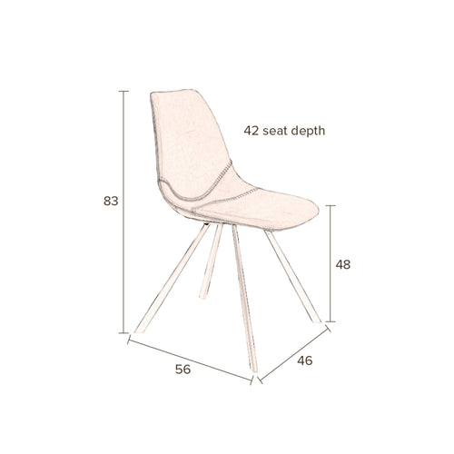 Dutchbone Franky Eetkamerstoelen Grijs - Set van 2