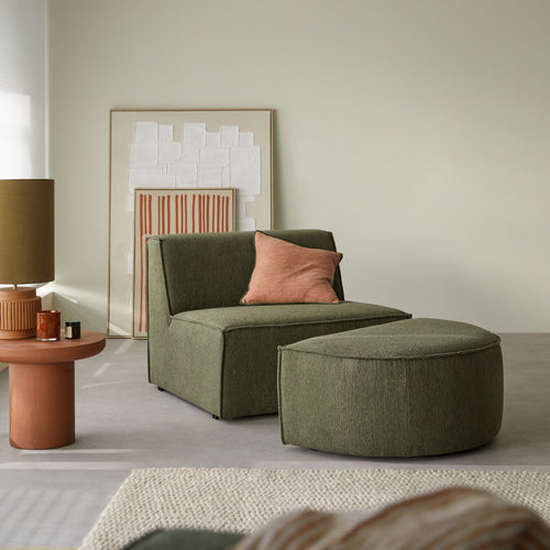 Tikamoon Modulaire fauteuil zonder armleuningen van groene stof - Groen