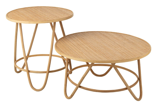 J-Line bijzettafel Balia - rotan - naturel - large