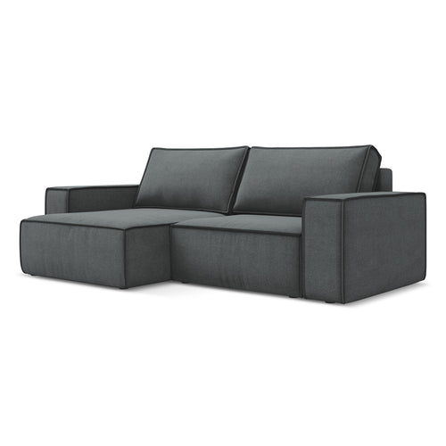 LaMiaSofa hoekbank links Livorno - textuurstof - grijs - 257x148x82