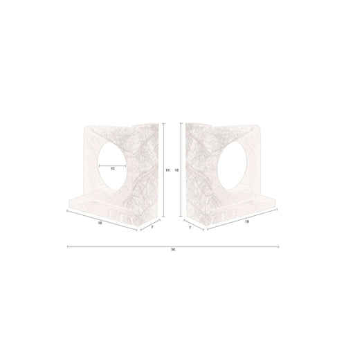Dutchbone Satpura Boekensteun Marmer Bruin - Set van 2