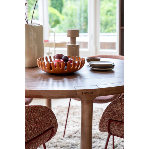 Zuiver Storm Eettafel Rond 128 cm Hout Walnoot - Bruin