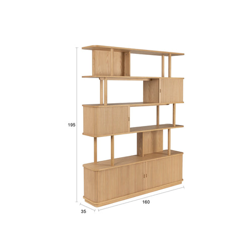 Zuiver Barbier Boekenkast/ Wandkast Naturel
