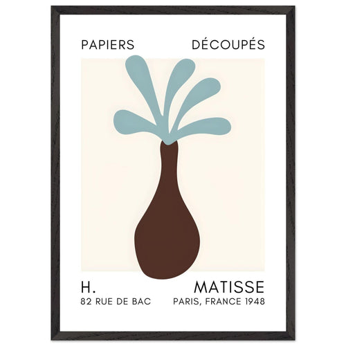 Artfulprints Poster met Lijst Matisse - Ocean flower turquoise   - 50x70 cm - Turquoise