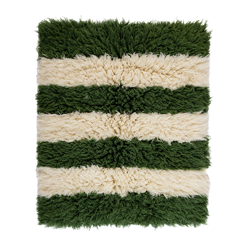 GIVE A PON wollen vloerkleed Psyri - 105 x 165 cm - mosgroen/wit