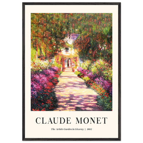 Artfulprints Poster met Lijst Claude Monet - The artist's garden in Giverny II   - 70x100 cm - Meerkleurig