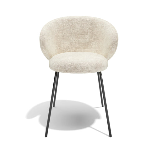 Sia Home - Set van 2 stoelen LUNA - getextureerd fluweel crème 53.5cm