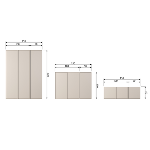 vtwonen kast double Daily - Grenen - Dakargrau - 50x100x58