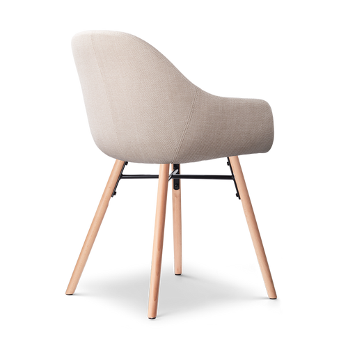 Nolon Nena-Mae Eetkamerstoelen Set van 2 - Beige - Houten Poten - vtwonen shop