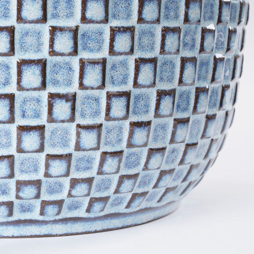 Mica Decorations Daan Bloempot - H18 x Ø19 cm - Blauw