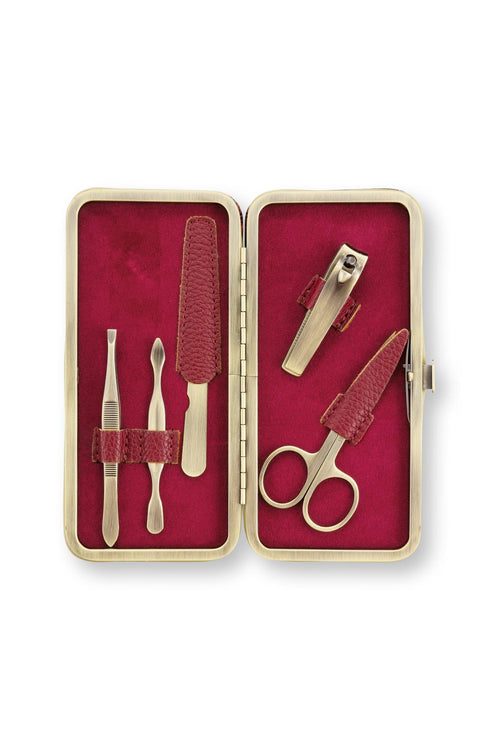 Pip Studio Manicureset Flora Bangalore Mini Dames - Donkerroze - 15x2x7,5 cm