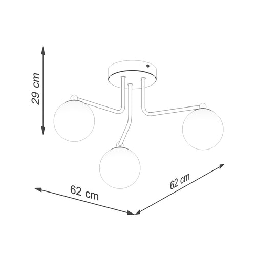 Sollux Lighting Kroonluchter ASTRAL 3 wit - 62x62x29cm