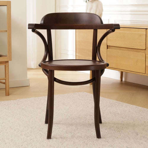 Fameg Thijs Houten Eetkamerstoel Walnoot - Met Armleuning - vtwonen shop