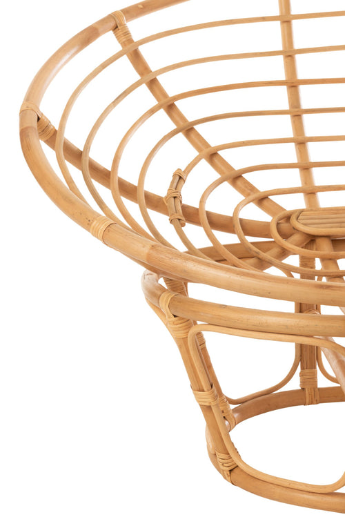 J-Line zetel Roni+ kussen - jute/textiel - naturel/wit