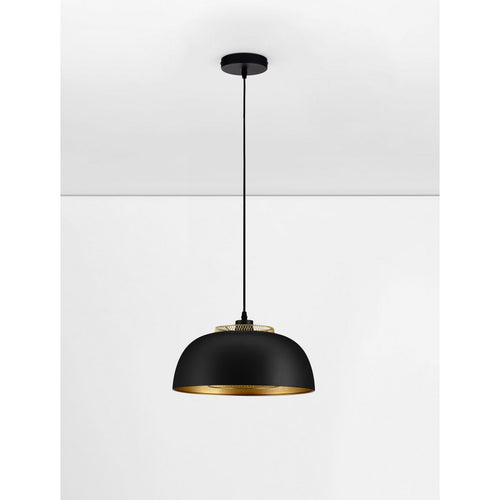 Nova Luce SQUBE Dome hanglamp voor plafond, zandkleurig zwart, goudkleurig, E27 fitting, 1x12W
