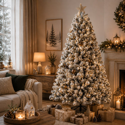 Black Box Trees Alderfen Kunstkerstboom met Sneeuw - Kerstboom H180 x Ø114 cm - Kunstboom met 525 Tips en Standaard - Frosted