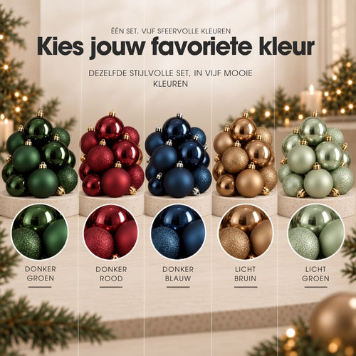Mica Decorations Bal Onbreekbaar Donkerblauw 27 Stuks - Kerstballenset van Gerecycled Polystyreen - Diameter 8 cm - Stevig Ontwerp voor Kinderen en