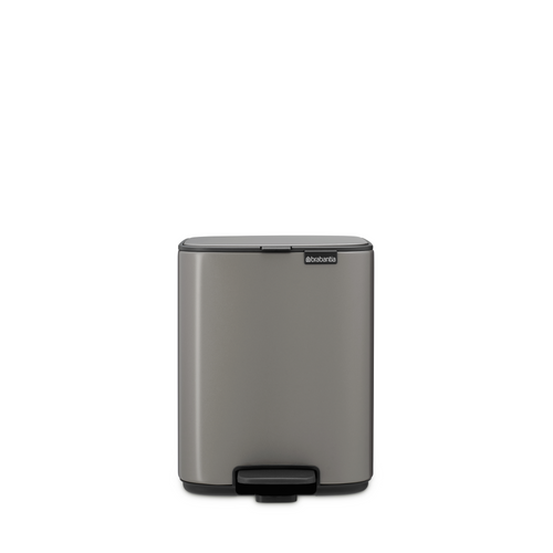 Brabantia Bo Pedaalemmer, 7 liter, stil sluitend, kunststof binnenemmer - Platinum