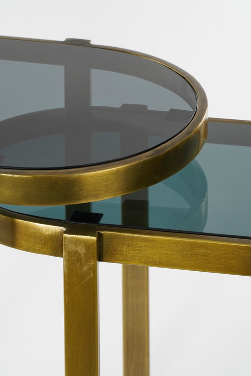 Mica Decorations Kevin Bijzettafel - Set van 2 - L54 x B34 x H56 cm - Metaal - Goud - vtwonen shop