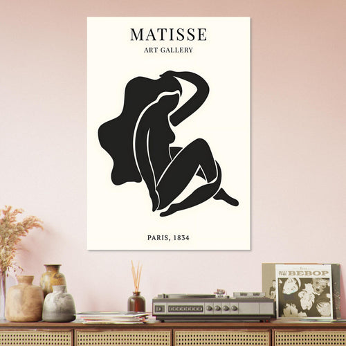 Artfulprints Poster Matisse - Art of a woman   - 50x70 cm - Zwart / Wit