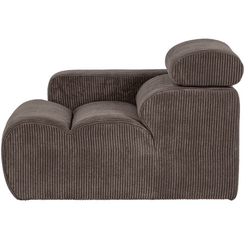 WOOOD 1-zits element bank arm rechts Novi - Ribstof - Grijsbruin - 86x109x113 - vtwonen shop