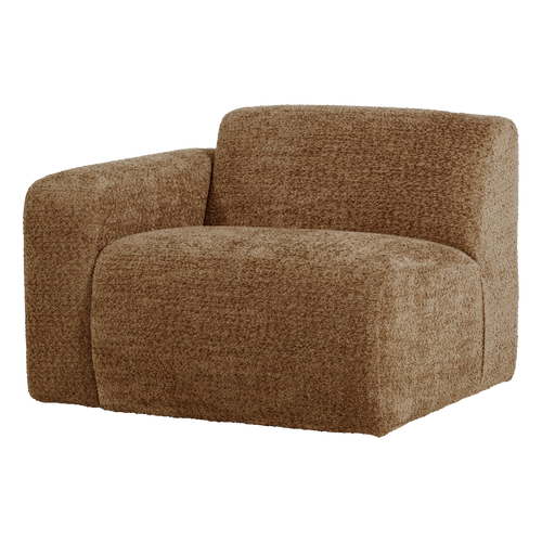 WOOOD 1-zits bank arm links Mojo Base - Wollig - Honinggeel - 74x105x97