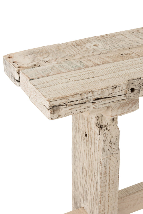 J-Line console Brut - hout - wit/naturel